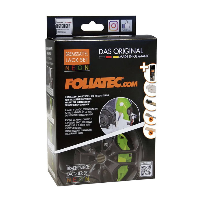 Foliatec Kit de peinture pour étrier de frein NEON vert 4 composants