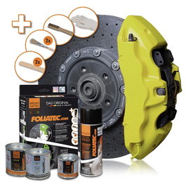 Foliatec Kit de peinture d'étrier de frein NÉON Jaune 4 composants
