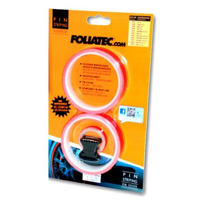 Foliatec Pinstriping de Jante Rouge 8,6 m x 6 mm avec Aide de Montage Foliatec Pinstriping de Jante Rouge 8,6 m x 6 mm avec Aide de Montage