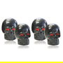 Foliatec Aircaps Tappe De Valve Skull Noire Avec Yeux Rouges 4 Pièces FO32703