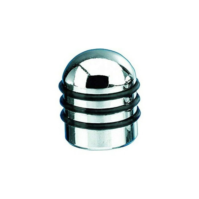 Foliatec AIRCAPS Bouchon de valve Aluminium Chrome avec 3 joints en caoutchouc noir, 4 pièces