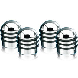 Foliatec Aircaps Tapon Valve Alu Chrome Avec 3 Rings En Caoutchouc Noir 4 Pièces FO32791