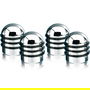 Foliatec Aircaps Tapon Valve Alu Chrome Avec 3 Rings En Caoutchouc Noir 4 Pièces FO32791
