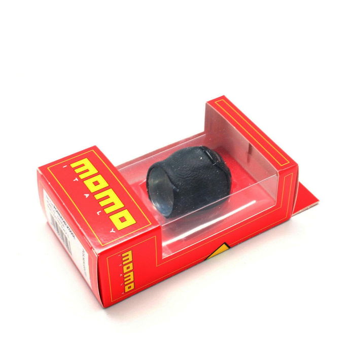 Momo MOMPONEROBLK00SL Pommeau Lever Vitesses Noir Cuir Aluminium Universel