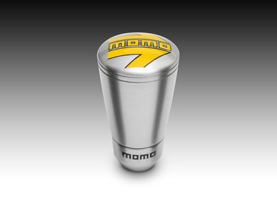 Momo Pomo Momo Alu Sk-50 Grlossy Gris MOMPOSK50SILVERL Pommeau de Volant, Cuir et Aluminium