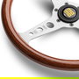 Momo MOMVINDYHERMW35 Volant En Bois Acajou 350mm Aluminium Brossé