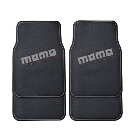 Momo MOMLCM009BG Tapis de Voiture Universels 4 Pièces Noir et Gris PVC Antidérapants