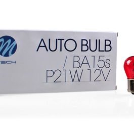 M-Tech MTECZ38 Lampe Halogène S25 BA15s 12V 21W Rouge 10 Unités