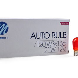 M-Tech MTECZ62 Lampe Halogène 12V 21W WX3x16D WY21W Ambre