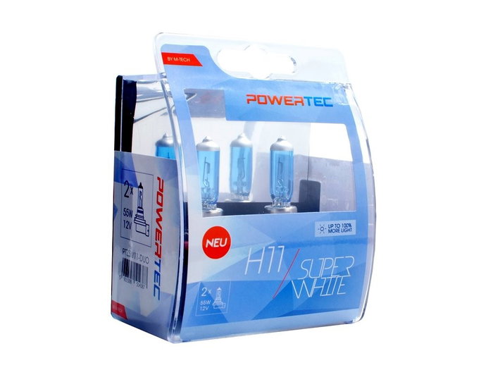 M-Tech Powertec Superwhite H11 12V Duo PTZSW11-DUO Lampe Voiture Blanc 55W