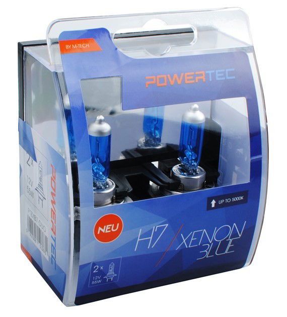 PowerTec Xenon Blue H7 12V 55W Px26d PTZXB7-DUO Ampoule Xenon Bleu