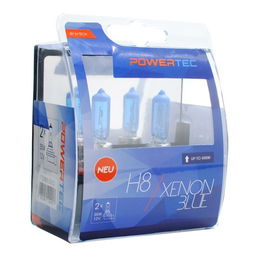 PowerTec Xenon Blue H8 12V DUO MTECPTZXB8-DUO Ampoule Halogène 35W