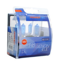 PowerTec Xenon Blue H8 12V DUO MTECPTZXB8-DUO Ampoule Halogène 35W