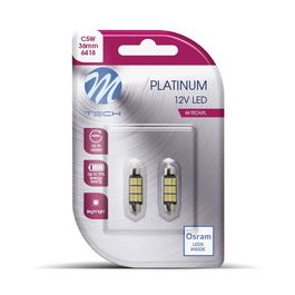 M-Tech Blister 2X Led L815 Ww - C5 W 36 mm 9XSmd5630 Blanc Chaud 12V 300 Lumens CANBUS