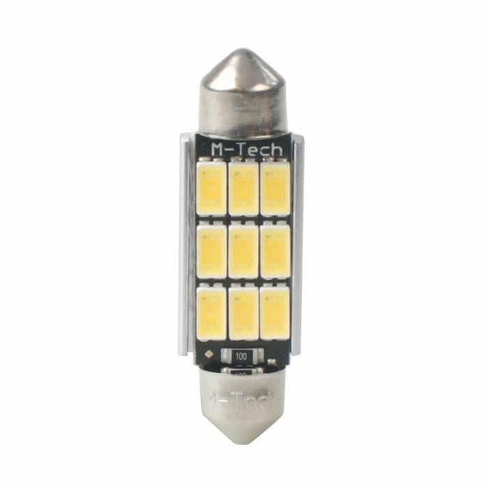 M-Tech Lampe LED L816W C5W 41mm 9xSMD5630 Blanc Froid (Pack de 2)