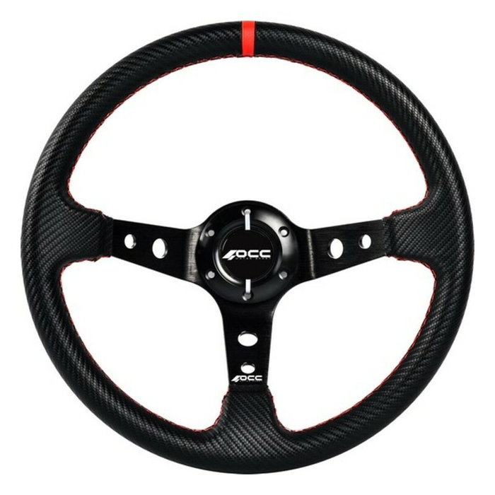 Occ Motorsport Volant Décalé Modèle Track Vinyle Carbone Look Bras Noirs