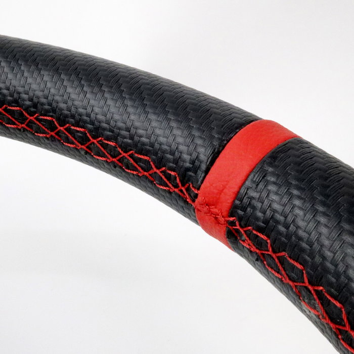 Occ Motorsport Volant Décalé Modèle Track Vinyle Carbone Look Bras Noirs
