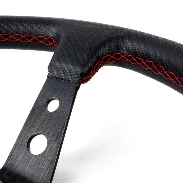 Occ Motorsport Volant Décalé Modèle Track Vinyle Carbone Look Bras Noirs