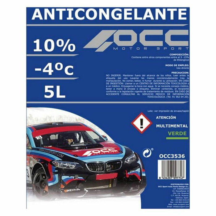 Occ Motorsport Antigel Vert 10% -4ºC 5 Litres