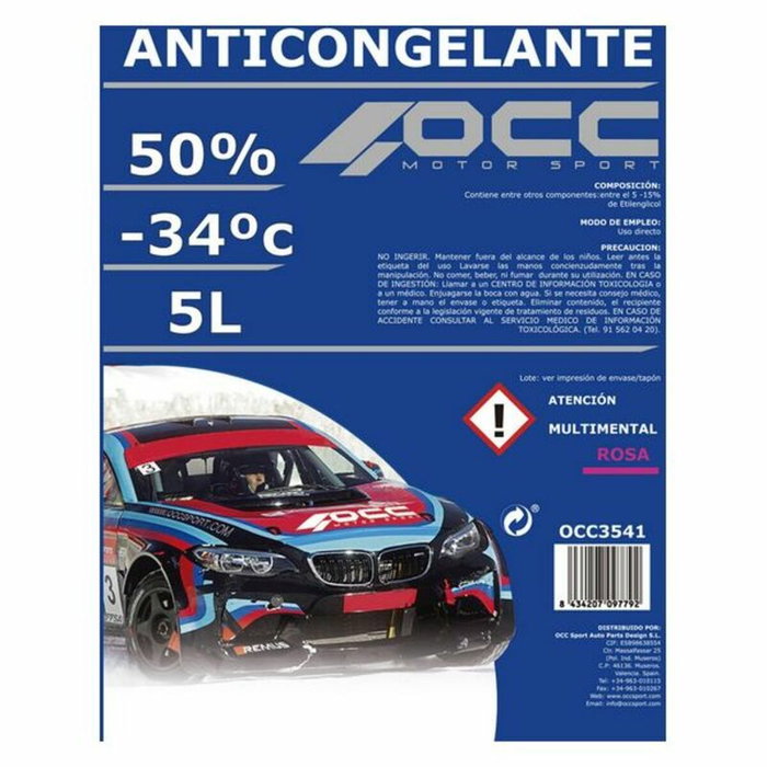 Occ Motorsport Antigel Organique Rose G12 50% 5L Occ Motorsport Antigel Organique Rose G12 50% 5L