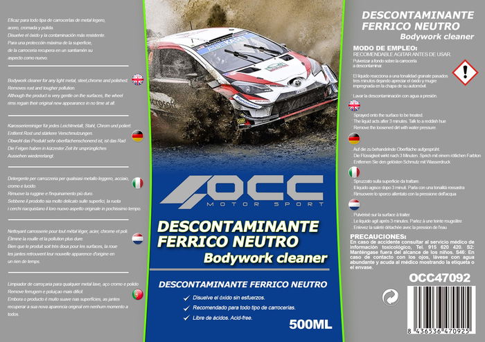 OCC Motorsport OCC47092 Décontaminant Ferrique Voiture 500 mL