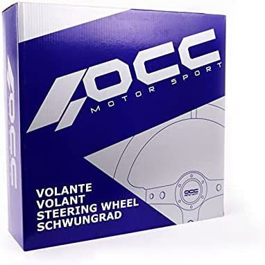 OCC Motorsport OCCVOL002 Volant Déplacé Cuir Artificiel Bras Argent 350mm 32mm