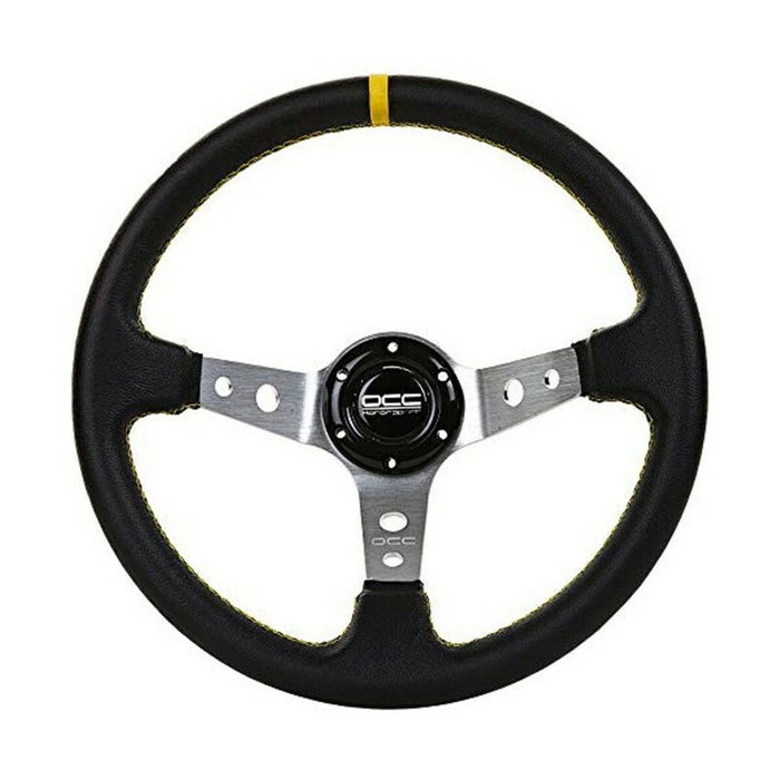 Occ Motorsport Volant Décalé Modèle Track en Cuir Artificiel et Bras Argentés Occ Motorsport Volant Décalé Modèle Track en Cuir Artificiel et Bras Argentés