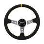 Occ Motorsport Volant Décalé Modèle Track en Cuir Artificiel et Bras Argentés