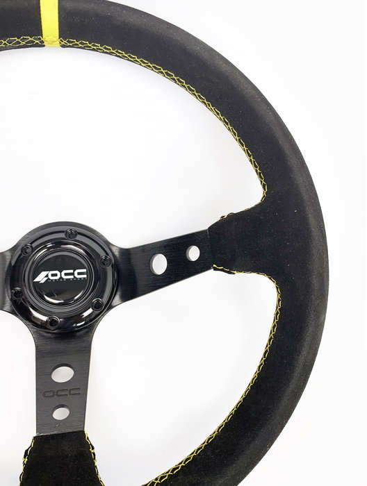 OCC Motorsport OCCVOL003 Volant Déplacé Mod. Track Cuir Suédé Bras Noirs