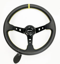 OCC Motorsport Volant Déplacé Mod. Track Cuir Artificiel Bras Noirs OCCVOL004