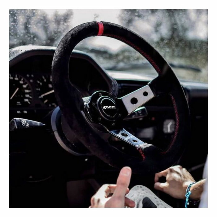 Occ Motorsport Volant Déplacé Mod. Track Cuir Suédé Bras Effet Carbone