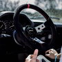 OCC Motorsport OCCVOL007 Volant Déplacé Cuir Suédé Bras Effet Carbone Noir Rouge 350mm