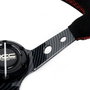 OCC Motorsport OCCVOL007 Volant Déplacé Cuir Suédé Bras Effet Carbone Noir Rouge 350mm