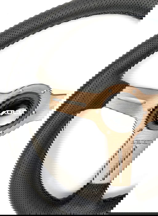 Occ Motorsport Volant Plat Mod. Classic Cuir Perforé Bras Bronze OCCVOL009