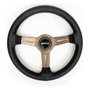 Occ Motorsport Volant Plat Modèle Classic Cuir Perforé Noir et Bras Bronze
