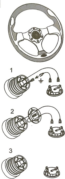 OCC Motorsport Volant Plat Revenge Cuir Suédé Noir Rouge OCCVOL010