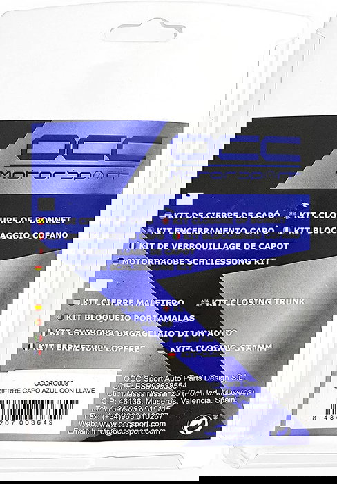 OCC Motorsport Kit De Fermeture Capot Clé Noir-Argent Carbone OCCRC009