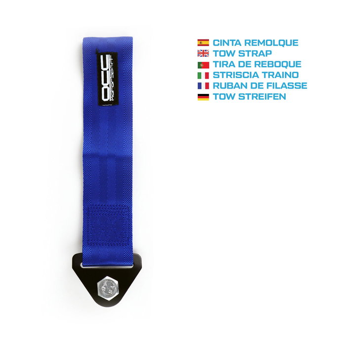 OCC Motorsport Sangle De Remorquage Bleue OCCRC011 - Nylon, 25x5cm, 3000kg, Racing