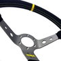 OMP Volant CORSICA en suédine 350mm bras noirs - détail jaune