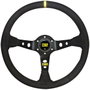 OMP Volant CORSICA en suédine 350mm bras noirs - détail jaune