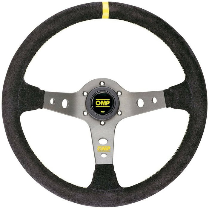 OMP Volant CORSICA en suédine Noir avec bras Titane 350mm OMP Volant CORSICA en suédine Noir avec bras Titane 350mm