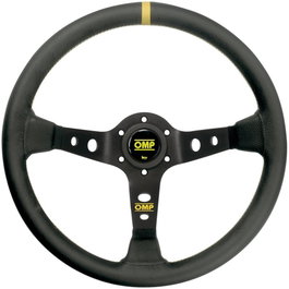 OMP Volant CORSICA 350mm Cuir Noir et Jaune