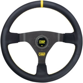 OMP Volant WRC Cuir 350 mm Noir - Détail Jaune OMPOD0-1980-071