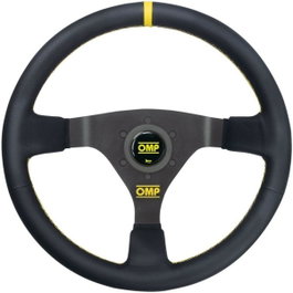 OMP Volant WRC en cuir 350mm noir avec détails jaunes