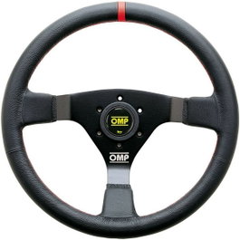 Omp Volant WRC en cuir 350mm noir - détail rouge