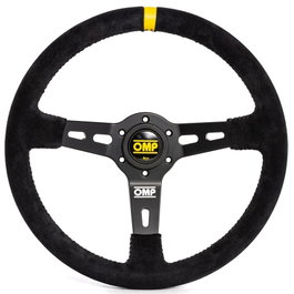OMP Volant RS en daim 350 mm Noir/Jaune