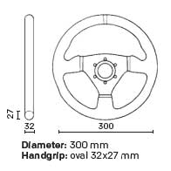 OMP Volant Trecento Uno Polyuréthane 300 mm Noir OMPOD0-1989-071
