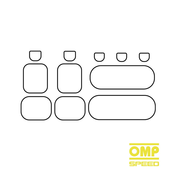 OMP Jeu De Housses Pour Sieges De Voiture Universel 11 Pieces Noir-Rouge OMP1035RS