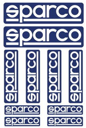 Sparco Kit de 10 autocollants bleus avec lettres perforées