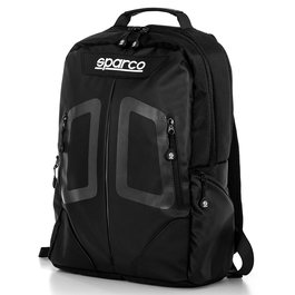 Sparco S016440NRNR Sac à Dos Stage Noir, 15 Litres, Polyester Résistant à l'Eau, Poche 15"